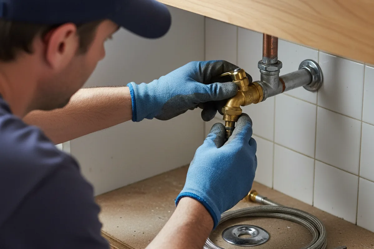 Shutoff valve and fitting work during Well Pump Repair in Villas